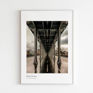 Pont de Bir Hakeim France Travel Poster, Pont de Bir Hakeim France Wall Art, France Travel Print, France Wall Decor, France Poster Print