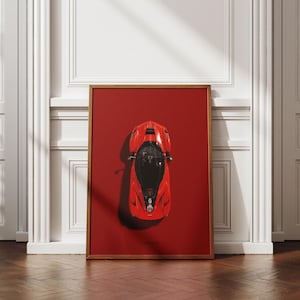 Ferrari LaFerrari Premium Poster | Hypercars Wall Art | Car Illustration Print | Portrait | 30x40cm/50x70cm | Matte Finish