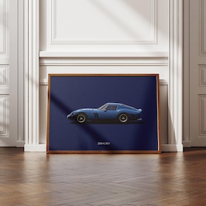 Ferrari 250 GTO Premium Poster | Classic Cars Wall Art | Car Illustration Print | Landscape | 30x40cm/50x70cm | Matte Finish
