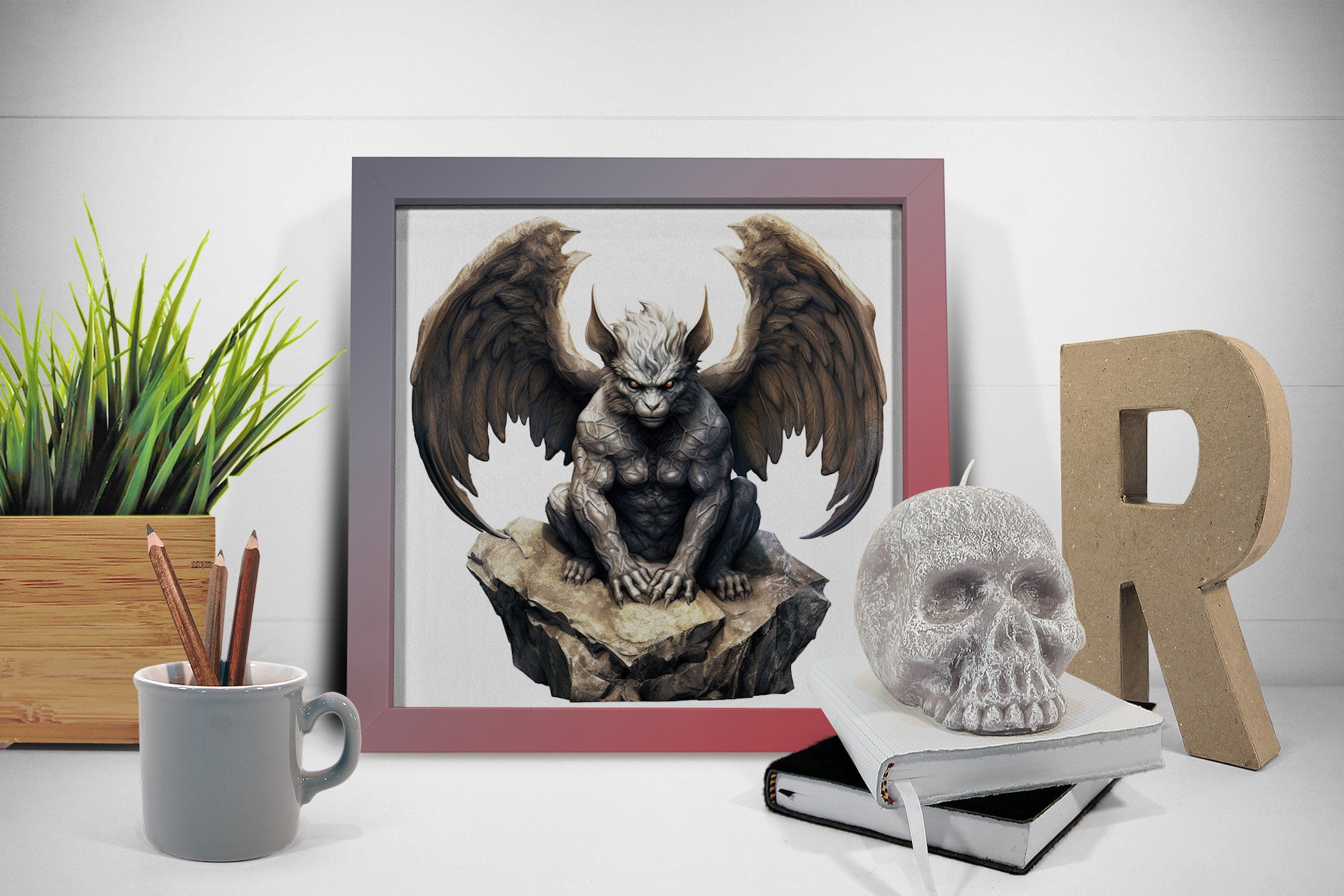 Gothic Fantasy Gargoyle Digital Clipart Bundle Download Transparent ...