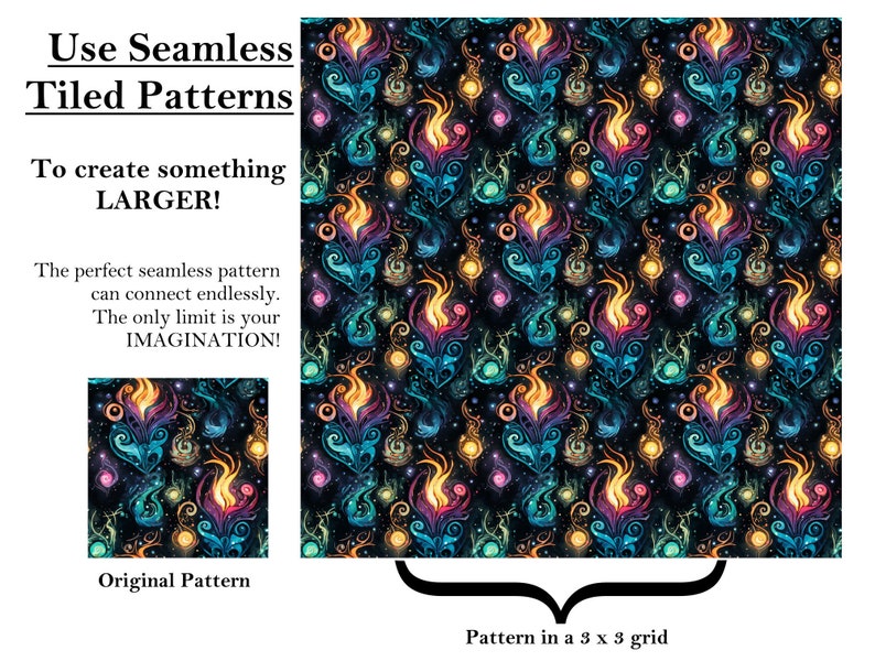 Swirl Patterns Rune Swirling Magic & Runes Watercolor Seamless Pattern Bundle Digital ...