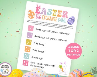 Easter Egg Exchange Game, Easter Egg Swap Candy Dice Game for Kids, Classroom Party Game, Easter Church Group Activity for Easter Egg Hunts