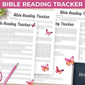 Bible Chapter Tracker Coloring Pages, Butterfly Bible Study Reading Log, Christian Coloring Page, Books of the Bible Tracker for Kids Adults
