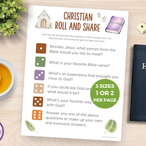 Bible Get To Know You Game, Christian Church Party Dice Game, Ice Breaker Table Talk Dice, Faith Based Games for Bible Study Groups & VBS