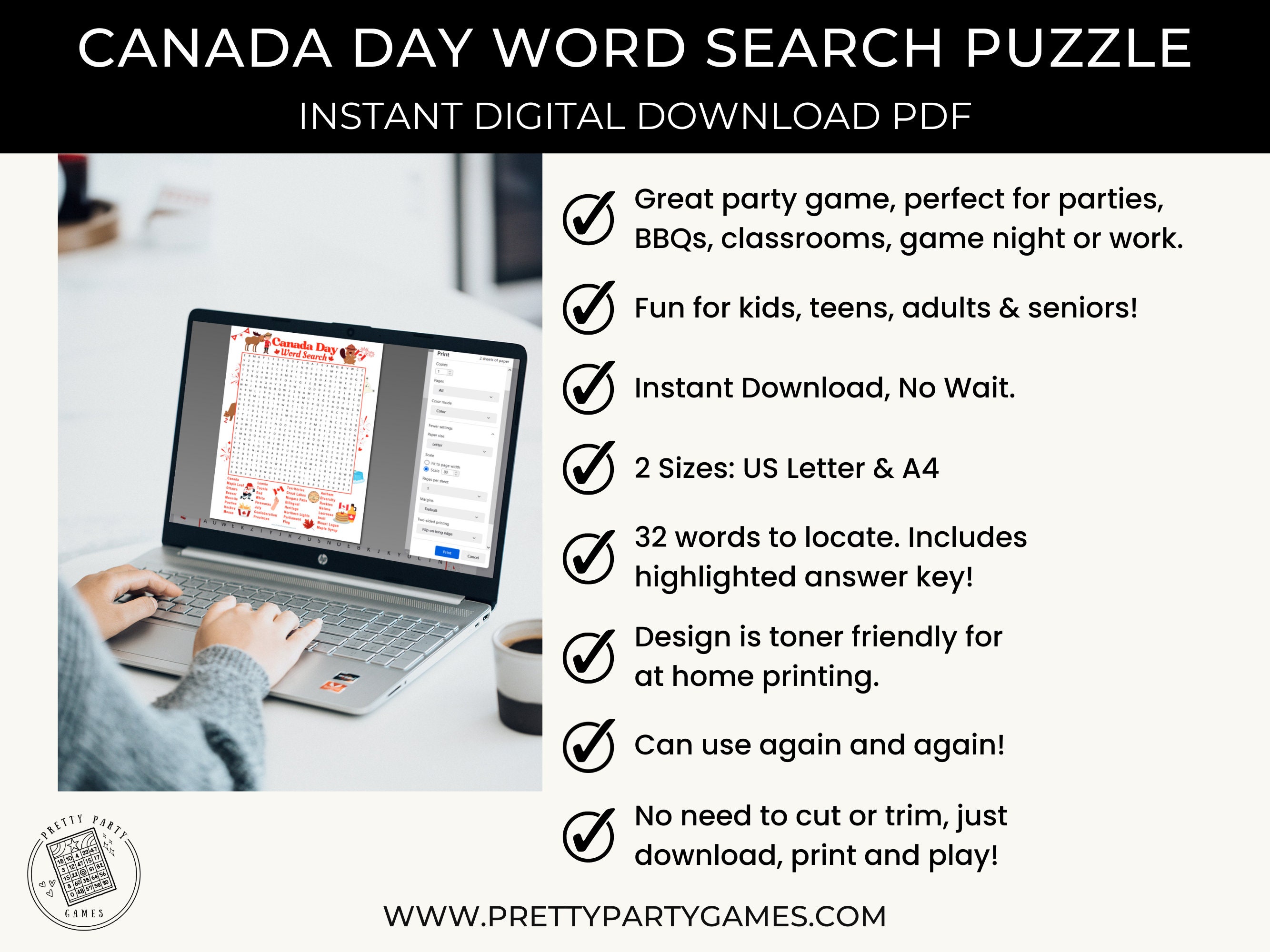 Canada Day Printable Word Search Puzzle and Solution, Canada Day Games ...