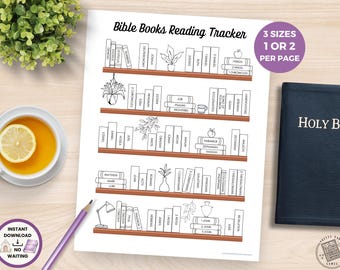 Books of the Bible Book Shelf Tracker, Bible Study Reading Log, Christian Coloring Page, Bible Tracker for Kids & Adults, Sunday School PDF