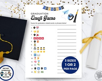 Graduation Emoji Game, Fun Games for Graduation Parties, Class of 2025 Printable Party Games, High School College Grads, Instant Download