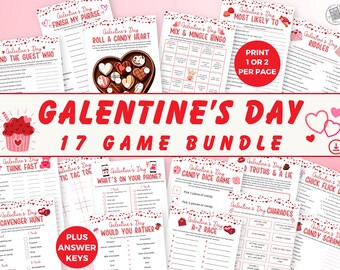 Galentines Day Game Bundle, 17 Printable Galentines Day Games, Ice Breaker Games, Trivia & more for Ladies Game Night + Galentines Day Party