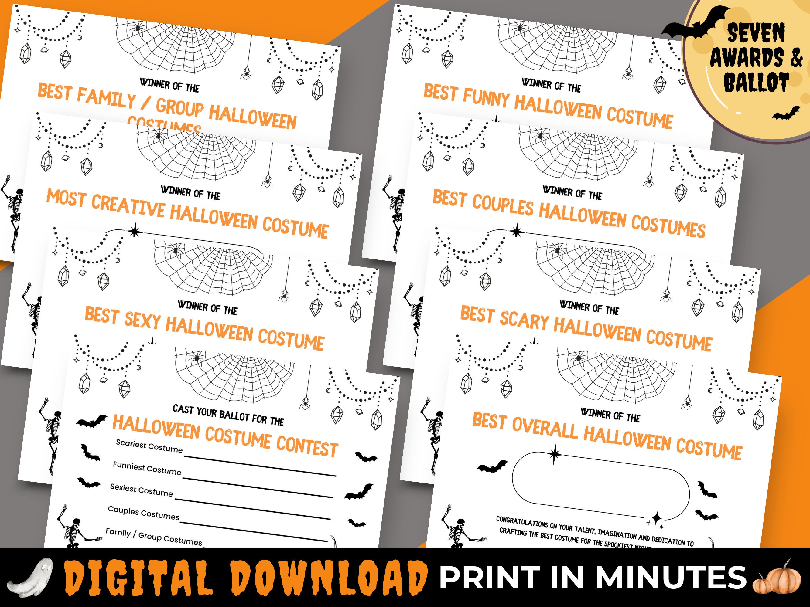 Best Halloween Costume Contest Awards Printable With Ballots & Etsy