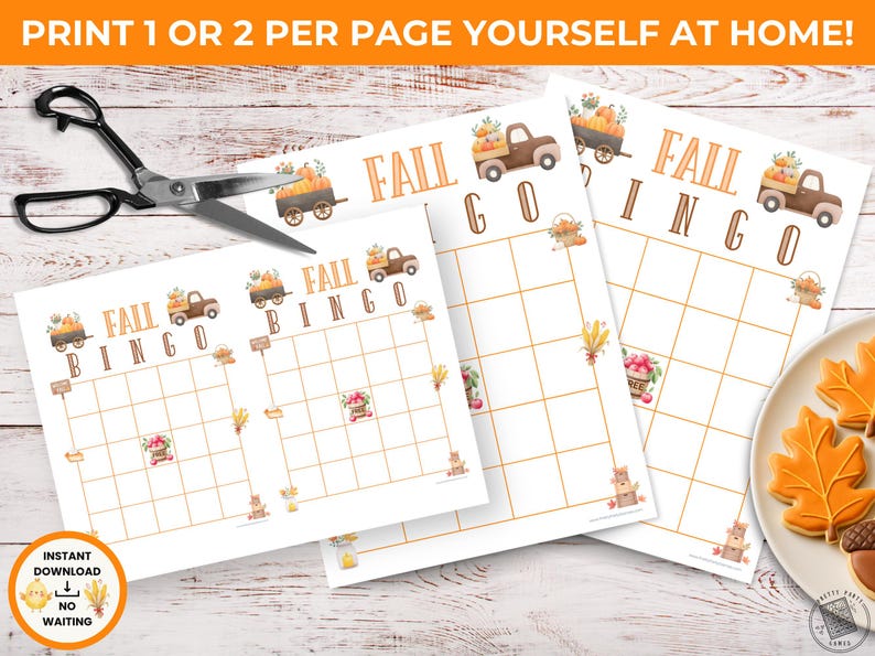 Fall Bingo Pattern Shap Fall Blank Bingo Card Printable PDF, Make Your Own Bingo Cards, Autumn ...
