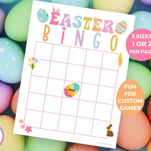 Cartão de Bingo em Branco de Páscoa para Imprimir, Perfeito para Fazer Seus Próprios Cartões de Bingo para um Chá de Bebê de Páscoa, Jogos de Bingo para Conversar e Mais, Download em PDF