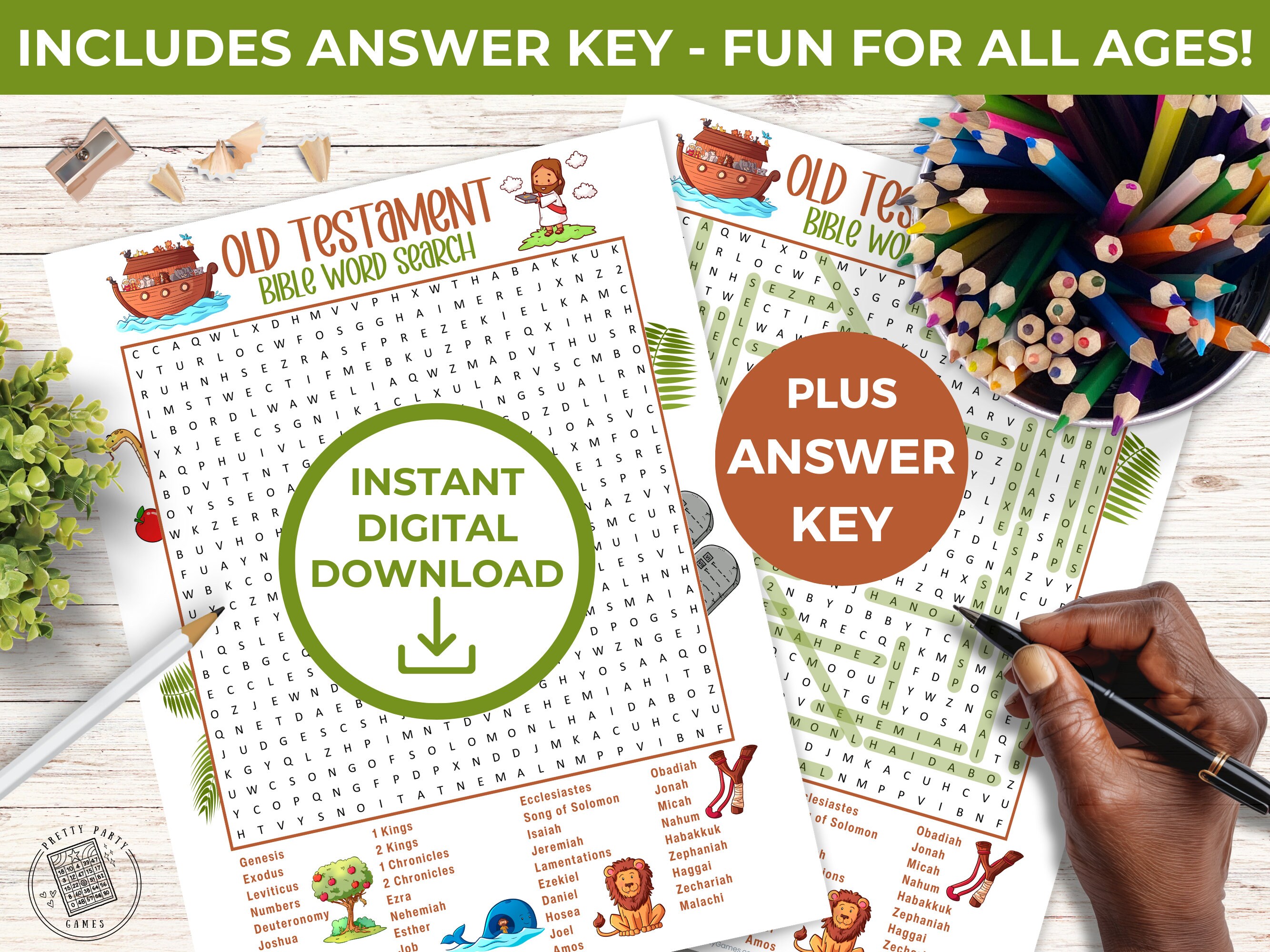 Old Testament Books of the Bible Word Search Printable, Word Search for ...