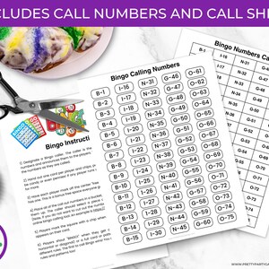 50 Printable Mardi Gras Bingo Cards With Numbers, Fat Tuesday Printable ...