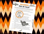 Halloween Trivia Night Game, Printable Halloween True or False Trivia Game for Kids Teens & Adults, Halloween Themed Quiz, Instant Download