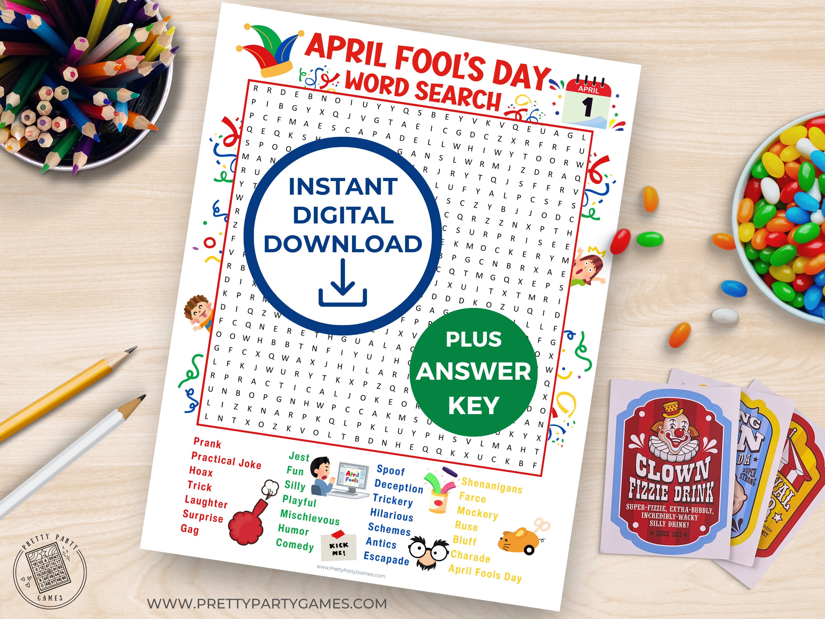 April Fool's Day Word Search Printable, April Fools Day Games, Word ...