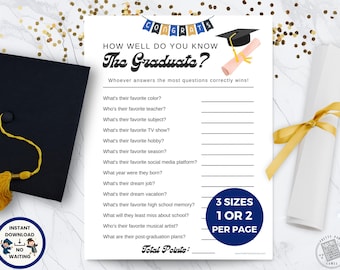 Graduation How Well Do You Know the Graduate Game, Printable Party Games for Senior Graduation Parties, Class of 2025 Graduation Activity