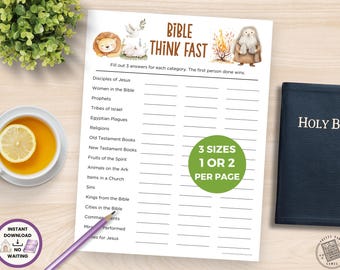 Bible Think Fast Game, Fun Games For Bible Studies, Christian Games for Adults & Kids, VBS Sunday School Activity, Bible Games For Seniors