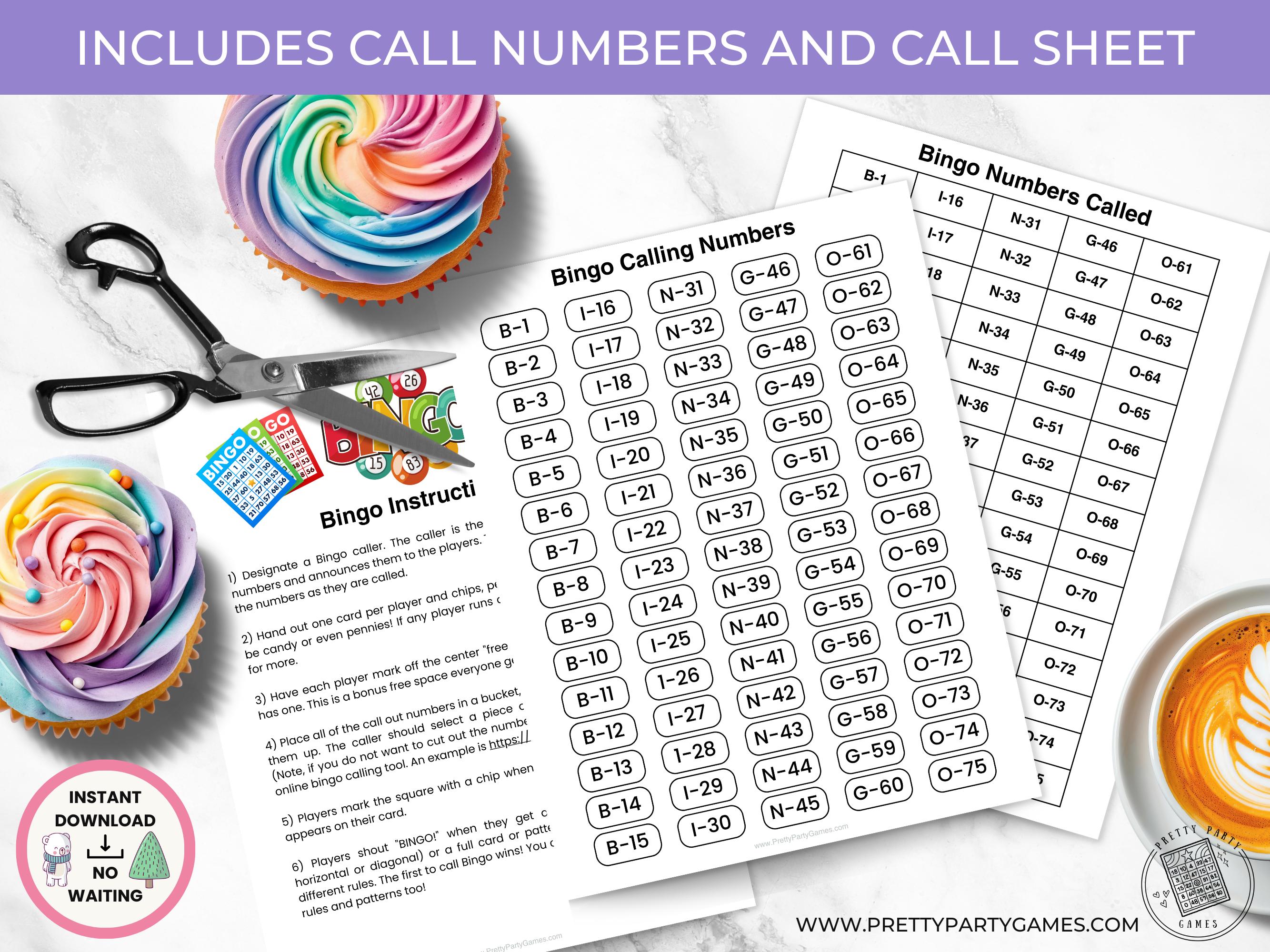 50 Printable Winter Wonderland Bingo Cards With Numbers, Winter Bingo ...
