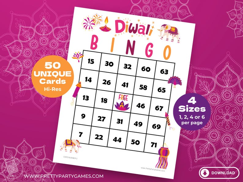 50 Diwali Themed Bingo Cards With - Il 794xN.6409120623 Eyg0 