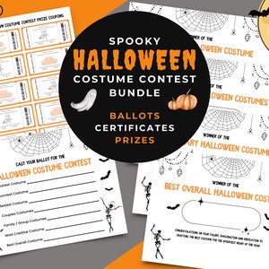 Beste Halloween-Kostüm Contest Awards mit Stimmzetteln und Preisen, 7 digitalen Preiszertifikaten, Stimmzetteln + Preisscheinen im Bundle