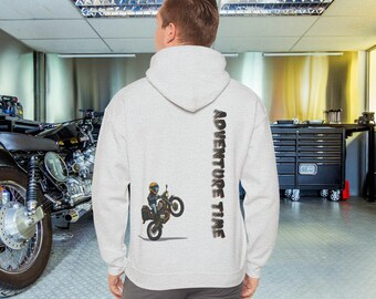 Sudadera con capucha Biker - Adv Time Micro Bikie - Una sudadera con capucha de motocicleta personalizada única y minimalista divertida para cualquier motociclista
