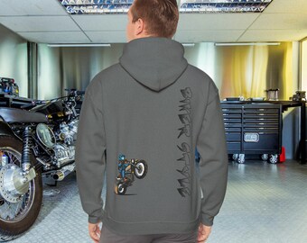 Sudadera con capucha de motociclista - Micro Bikie estilo motociclista - Una sudadera con capucha de motocicleta personalizada única y minimalista divertida para cualquier motociclista