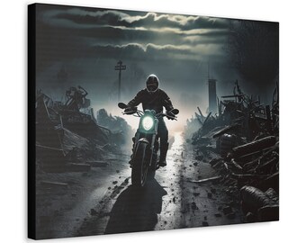 Regalo de motocicleta - Canvas Art - Desolación Nocturna