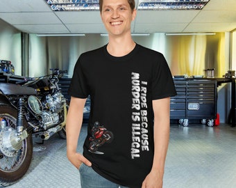 Camiseta de motocicleta Murder Is Illegal: ¡el mejor regalo para moteros y una camiseta elegante para los entusiastas de las motos! Equipo de camiseta, camiseta de motocicleta