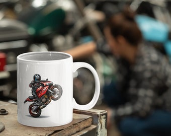 Taza de motociclistas blancos - Viajo porque el asesinato es ilegal - Una taza de motocicleta para motociclistas - Regalos de motocicleta - Regalo de taza de motocicleta - Taza de moto