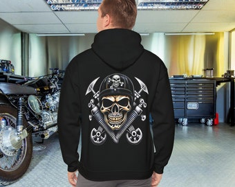 Skull - Sudadera con capucha de motocicleta Tastic Biker - Una sudadera con capucha de motocicleta personalizada única y minimalista divertida para cualquier motociclista