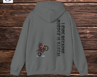 Sudadera con capucha de motociclista - Murder Is Illegal - Una sudadera con capucha de motocicleta personalizada única y minimalista divertida para cualquier motociclista