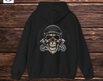 Skull - Sudadera con capucha de motocicleta Tastic 2 Biker - Una sudadera con capucha de motocicleta personalizada única y minimalista divertida para cualquier motociclista