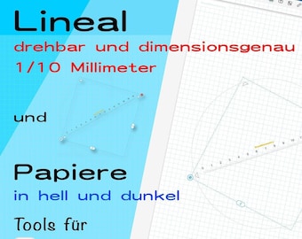 Lineal, Lineal für Goodnotes, drehbar, digitales Lineal, Lineal, Mathe, Geometrie, zeichnen, digitales Werkzeug, millimetergenau, Millimeter