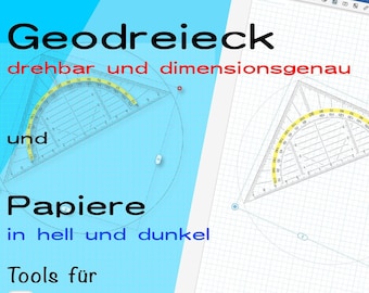 Geodreieck, Geodreieck für Goodnotes, drehbar, digitales Geodreieck, Mathe, Geometrie, Zeichnen, digitales Werkzeug, millimetergenau