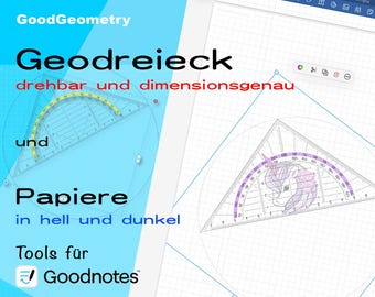 Geodreieck、Geodreieck für Goodnotes、drehbar、digitales Geodreieck、Mathe、Geometrie、zeichnen、digitales Werkzeug、mmimetergenau