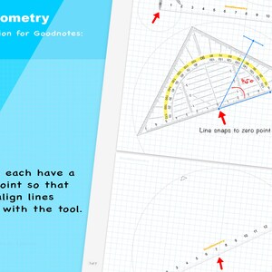 Ruler, Compass, Set Square, Protractor. Rotatable, Exact Dimensions ...