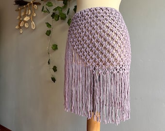 Macrame skirt, macrame dress, macrame beach skirt, handmade beach dress, purple beach dress,