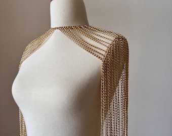 Gold Shoulder Chain Accessory – Costume, Party, Festival, Stage Wear, Statement Jewelry