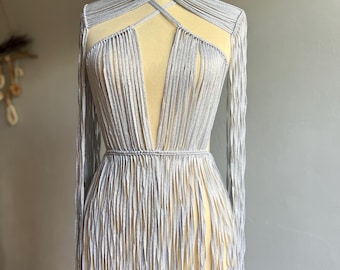Macrame Fringe Dress: Festival Beach Photoshoot Costume
