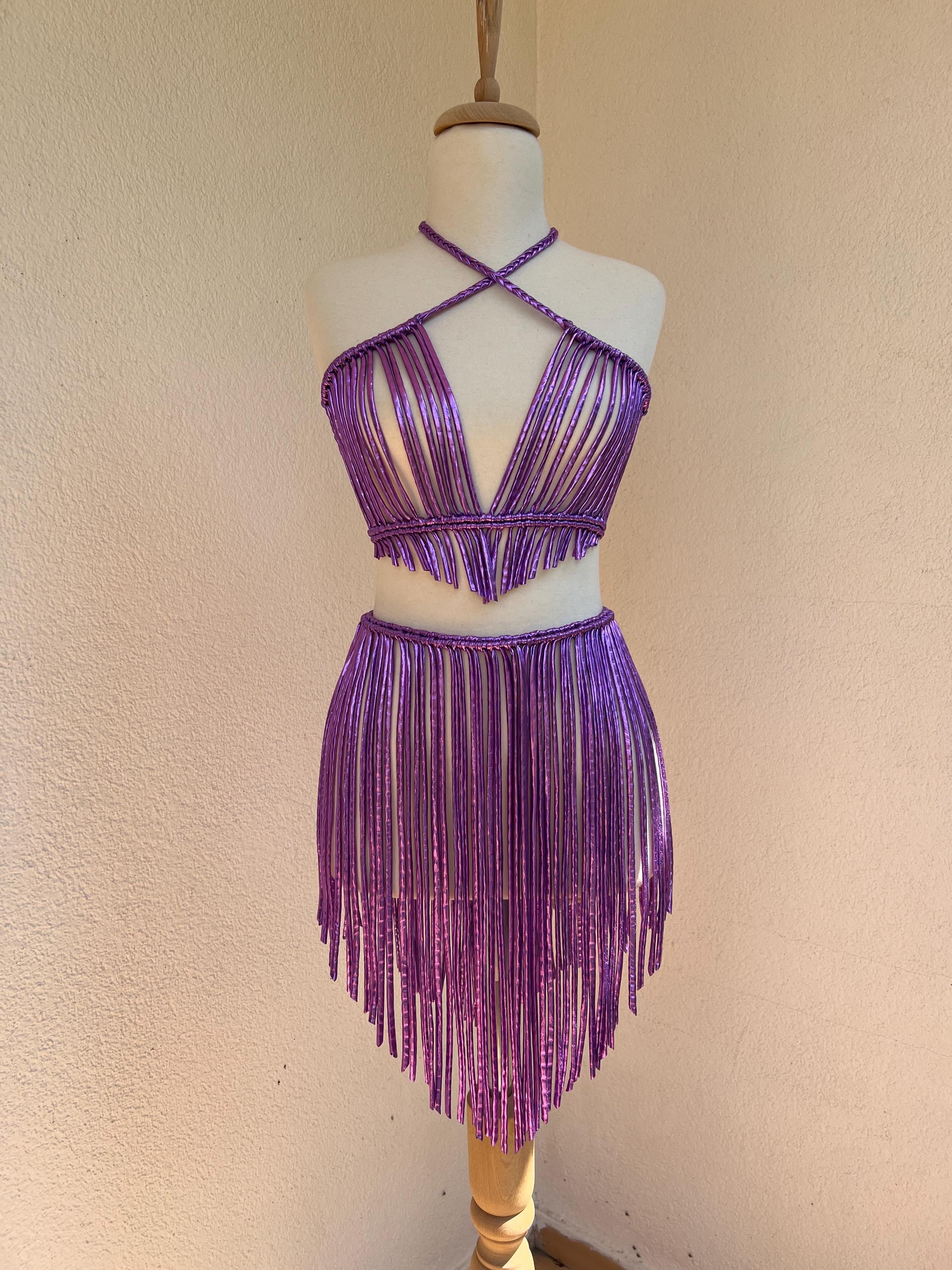 Purple fringe dress - Etsy 日本