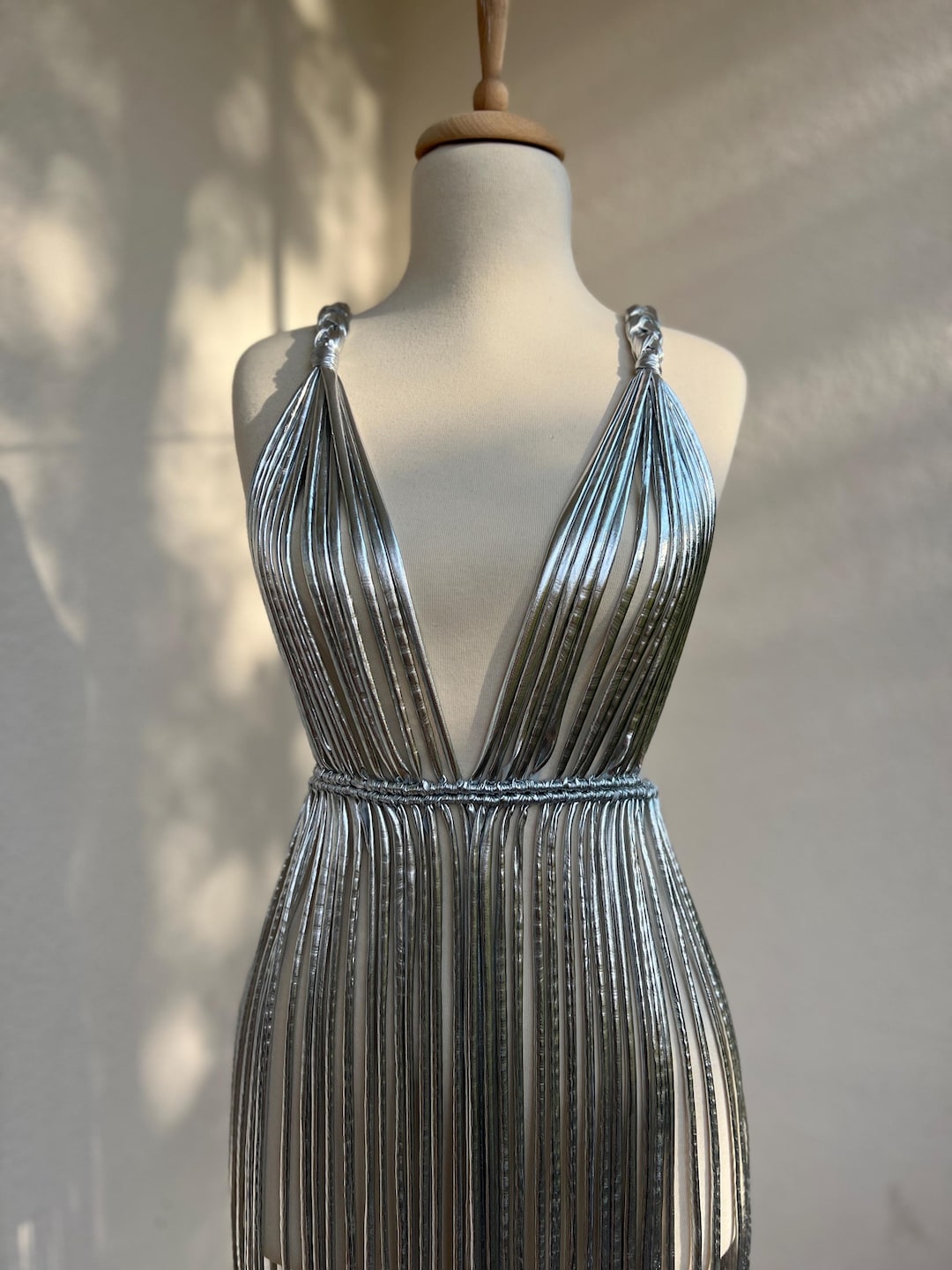 Silver Metallic Rope Dress: Rave Burning Man Festival Outfit,party ...