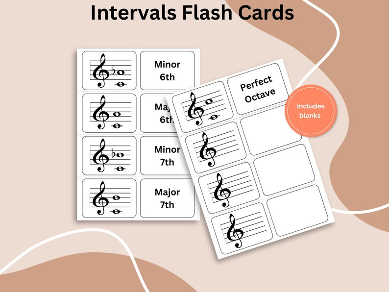Music Flash Cards Printable Intervals Learning to Read Music - Etsy