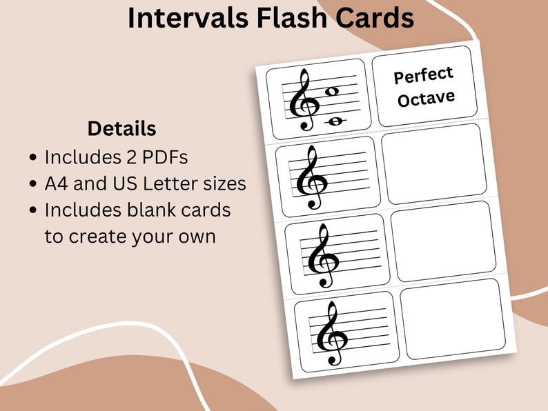 Music Flash Cards Printable Intervals Learning to Read Music - Etsy