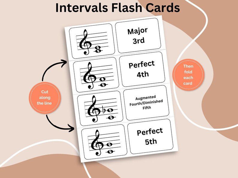 Music Flash Cards Printable Intervals Learning to Read Music - Etsy