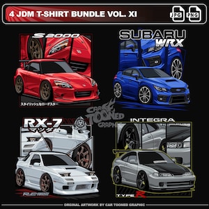 JDM TShirt Design PNG, Grafica per automobili, File digitale TShirt, Design di abbigliamento, Sublimazione urbana, DTG, Auto vettoriale, auto dei cartoni animati, Merch Jdm, jdm