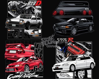 JDM TShirt Design PNG, Gráfico de autos, Archivo digital de camiseta, Diseño de ropa, Sublimación urbana, DTG, Vector Car