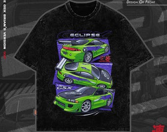 Eclipse Tシャツ FirstKhaotung JDM Tshirt Design PNG, Mitsubishi Eclipse 1995, the Fast and