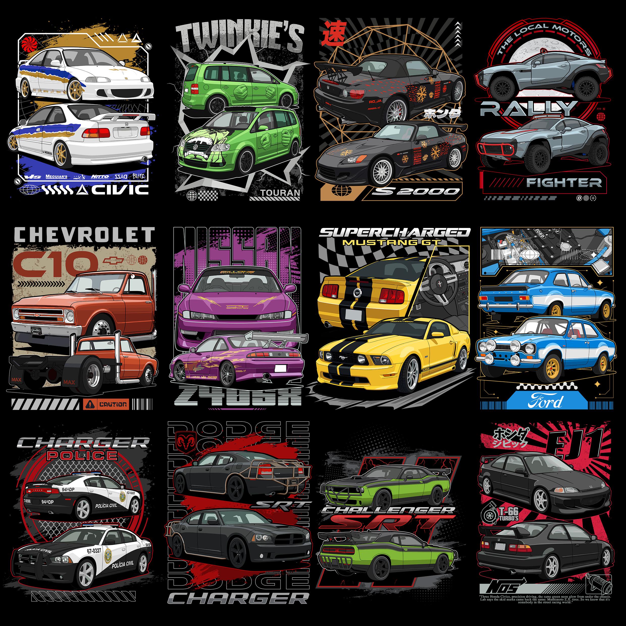 Fast & Furious Inspired Car, Arturban Style T-shirt Design Bundle