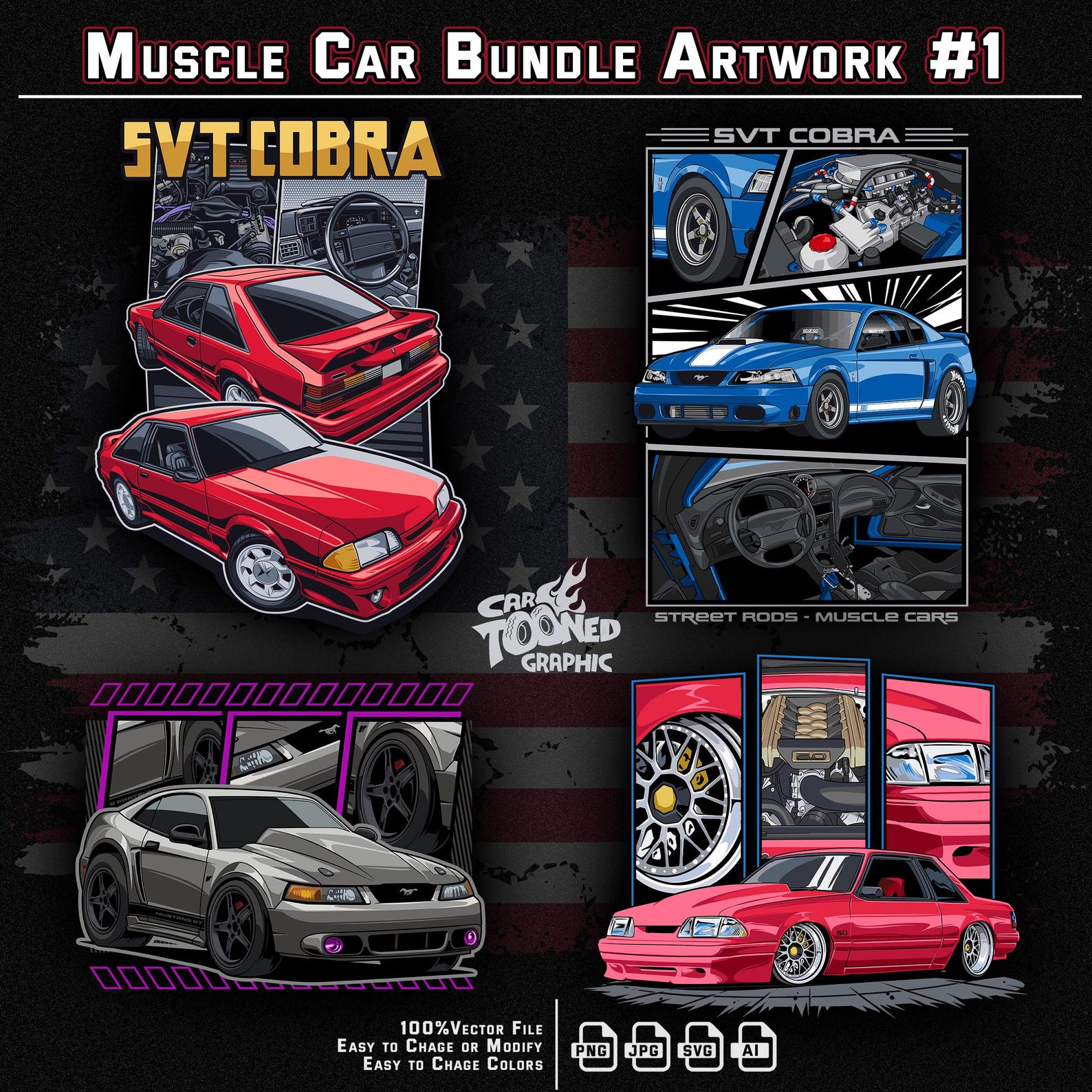 Ford Vector Bundle Ford Tshirt Design PNG, Muscle Car, Tshirt Digital File, Clothing ...