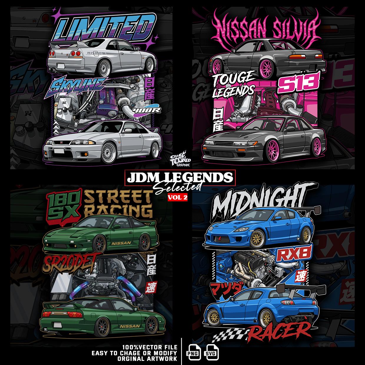Svg Jdm Rim JDM Legends Vol. 2 Vector Art Bundle | Skyline, Silvia, RX8 (SVG, PNG ...